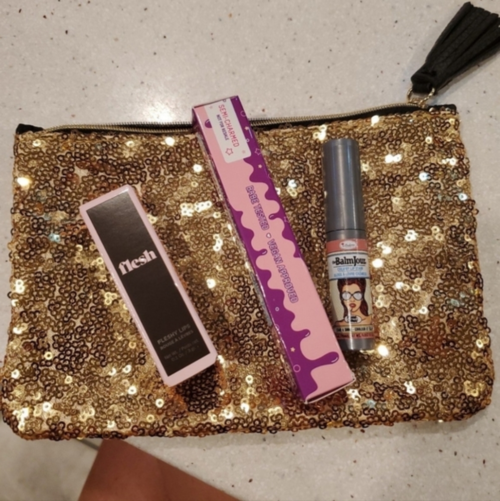 IPSY lips Half Baked Super Glazed, Fleshy Lips  Slick, The Balm Creamy Lip Stain
